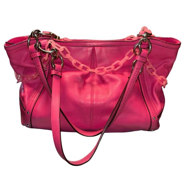 Coach Vtg Leather Rose Pink Alexandra Shoulder Bag Purse Handbag - Picture 1 of 7
